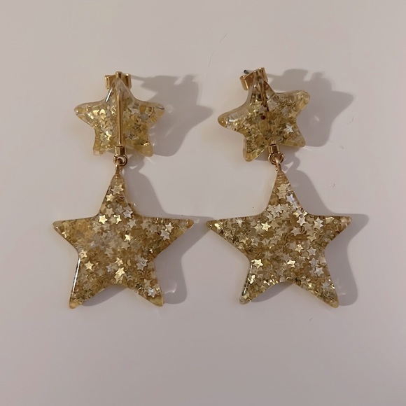 Madewell Jewelry - Madewell Glitter Star Resin Statement Earrings